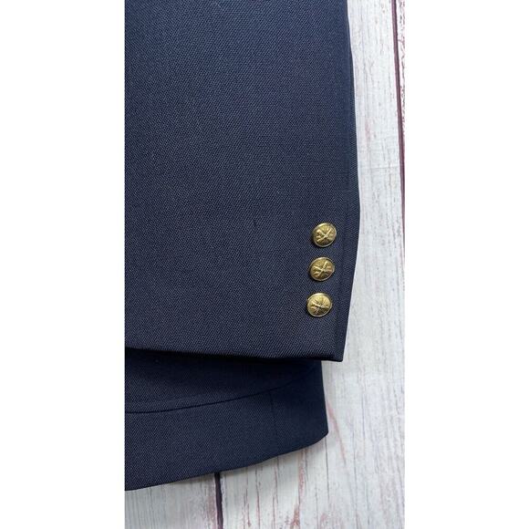 Croft And Barrow Men’s Preppy Sports Coat Blazer Navy W Gold Buttons Size 48R - Picture 3 of 7